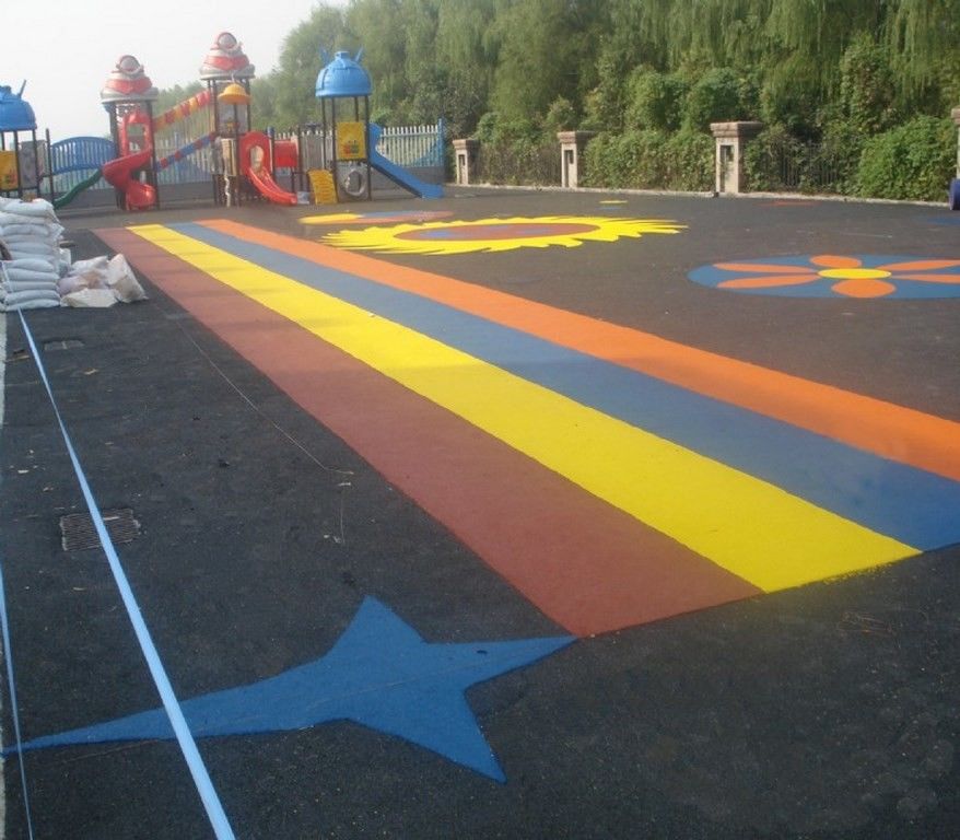 Pour In Wet Pour Epdm Rubber Flooring Colorful Rubber Granules Flooring Playground Cover